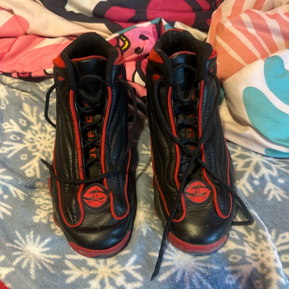 Jordan Kids Black and Red Sneakers